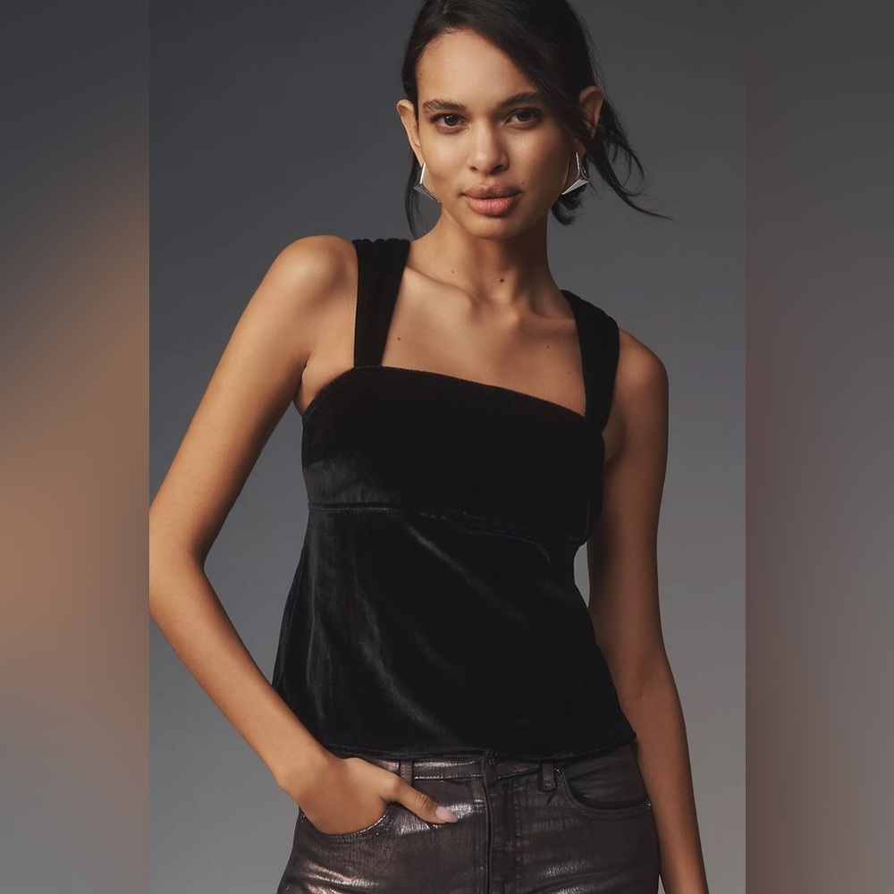 Anthropologie Pilcro Velvet Flyaway Top